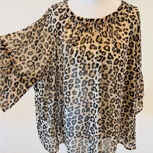 Sheer Leopard Print Top